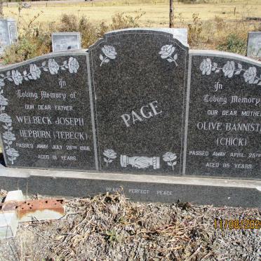 PAGE Welbeck Joseph Hepburn -1966 &amp; Olive Bannister -1976