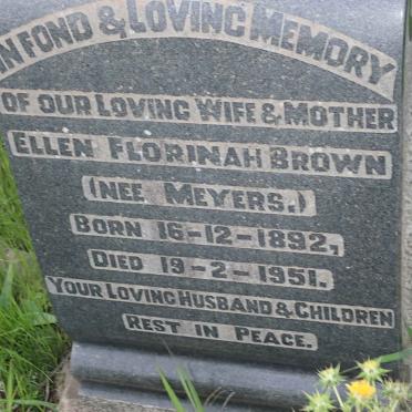 BROWN Ellen Florinah nee MEYERS 1892-1951