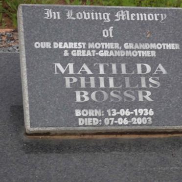 BOSSR Mathilda Phillis 1936-2003