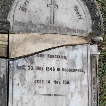 TESSENDORF Ernestine Wilhelmine Dorothee nee KRECKLOW 1846-1911