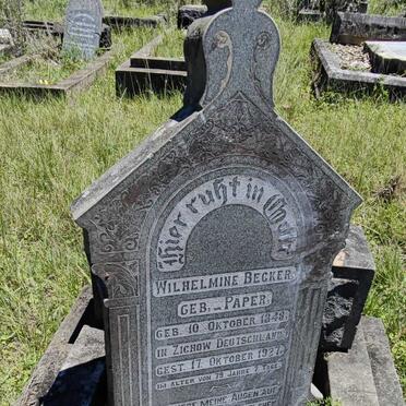 BECKER Wilhelmine nee PAPER 1848-1927