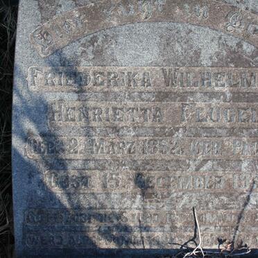 FLUGEL Friederika Wilhelmina Henrietta nee PAUTZ 1852-1931