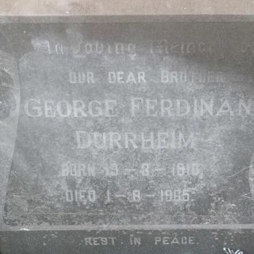 DURRHEIM George Ferdinand 1910-1965