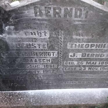 BERNDT Theophilus J. 1881-1949 &amp; Auguste Emelia RAASCH 1881-1962