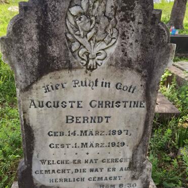 BERNDT Auguste Christine 1897-1919