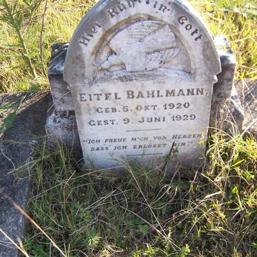 BAHLMANN Eitel 1920-1929