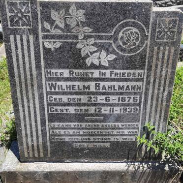 BAHLMANN Wilhelm 1876-1939