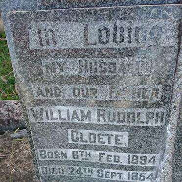 CLOETE William Rudolph 1894-1954