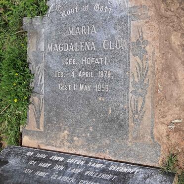 CLUR Maria Magdalena nee HOFAT 1879-1959