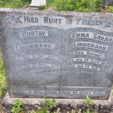 LINDEMANN Gustav 1887-1976 &amp; Emma Sarah BERNDT 1889-1940