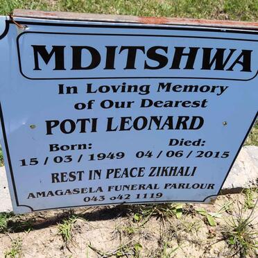 MDITSHWA Poti Leonard 1949-2015