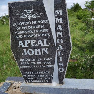 MMANGALISO Apeal John 1947-2007