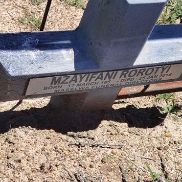 ROROTYI Mzayifani 195?-2016