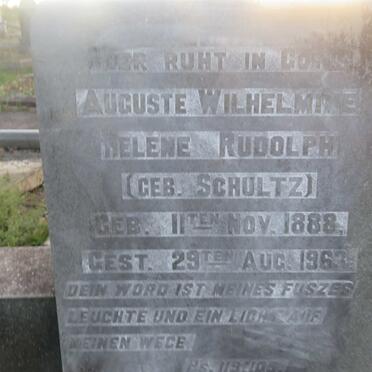 RUDOLPH Auguste Wilhelmine Helene nee SCHULTZ 1888-1963