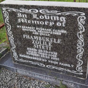 SITETI Phambukele Zolile 1938-2006