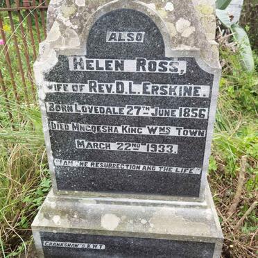 ERSKINE D.L. 1855-1922 & Helen ROSS 1856-1933 :: ERSKINE Jean Frances -1943 :: ERSKINE Helen Ross -1901 :: ERSKINE Margaret Elizabeth 1889-1976