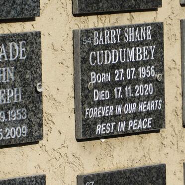 CUDDUMBEY Barry Shane 1956-2020