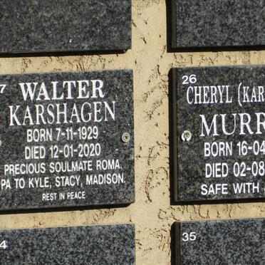 KARSHAGEN Walter 1929-2020 :: MURRAY Cheryl nee KARSHAGEN 1959-2016