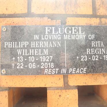 FLÜGEL Philipp Hermann Wilhelm 1927-2018 &amp; Rita Regina 1945-