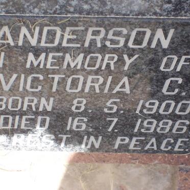 ANDERSON Victoria C. 1900-1986