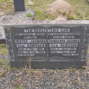 ASWEGEN Francouis Jacobus, van 1889-1959 &amp; Hester Jacomina 1885-1982 :: ASWEGEN Jan Hendrik, van 1914-1939