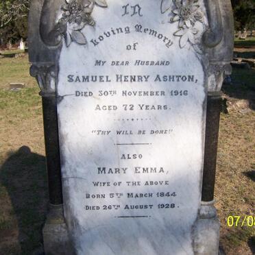 ASHTON Samuel Henry  -1916  &amp; Mary Emma 1844-1928
