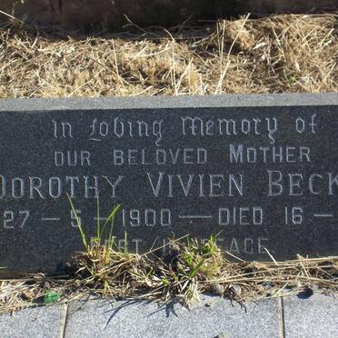 BECKER Dorothy Vivien 1900-19??