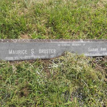 BROSTER Maurice S. 1875-1963 & Sarah Ann 1879-1984