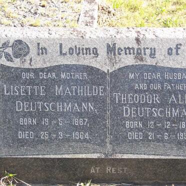 DEUTSCHMANN Theodor Albert 1884-1958 &amp; Lisette Mathilde 1887-1964