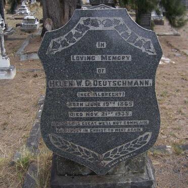 DEUTSCHMANN August F.W. 1858-1920 &amp; Helen W.C. ALBRECHT 1865-1935