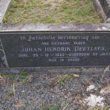 DEETLEFS Johan Hendrik -1942 &amp; Anna Jacoba nee PETZER -1937