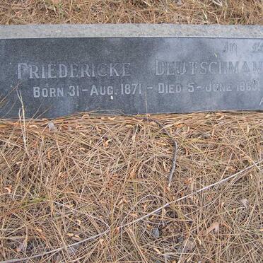 DEUTSCHMANN Friedericke 1871-1963