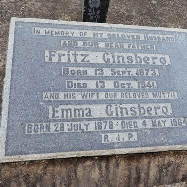 GINSBERG Fritz 1873-1941 &amp; Emma 1878-1964