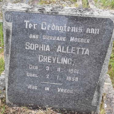 GREYLING Sophia Alletta 1861-1958