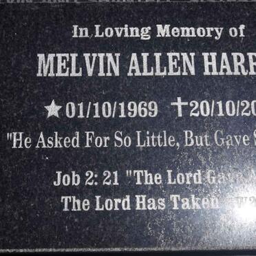 HARRIS Melvin Allen 1969-2020