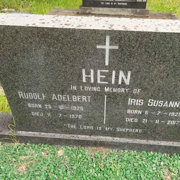 HEIN Rudolf Adelbert 1925-1970 &amp; Iris Susanna 1925-2017