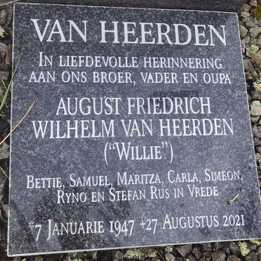 HEERDEN August Friedrich Wilhelm, van 1947-2021
