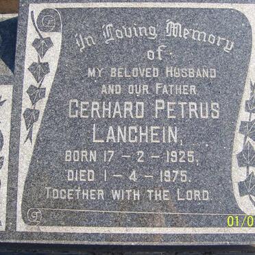 LANGHEIN Gerhard Petrus 1925-1975