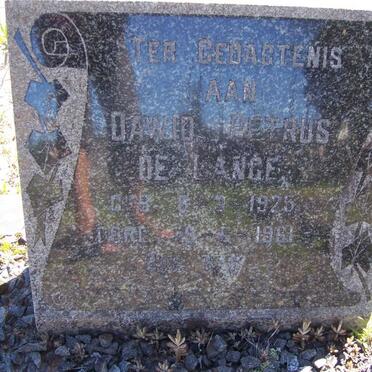 LANGE Dawid Petrus, de 1925-1961