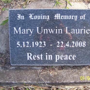 LAURIE Mary Unwin 1923-2008