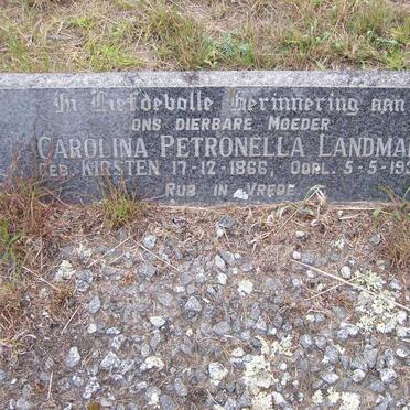 LANDMAN Carolina Petronella nee KIRSTEN 1866-1931