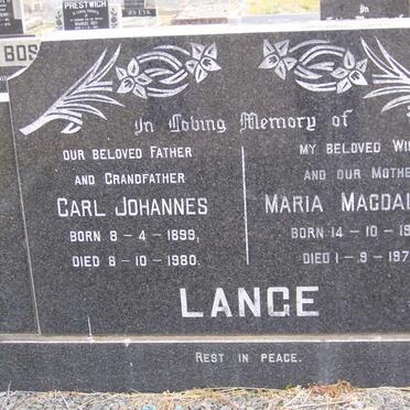 LANGE Carl Johannes 1899-1980 &amp; Maria Magdalena 1906-1977