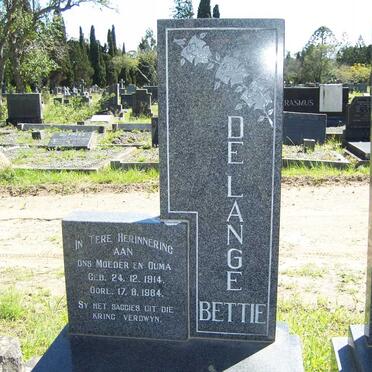 LANGE Lodie, de 1912-1966 &amp; Bettie 1914-1984