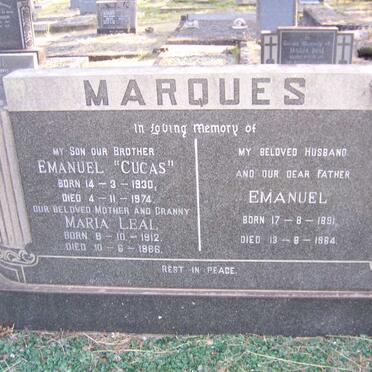 MARQUES Emanuel 1891-1964 &amp; Maria Leal 1912-1987 :: MARQUES Emanuel 1930-1974
