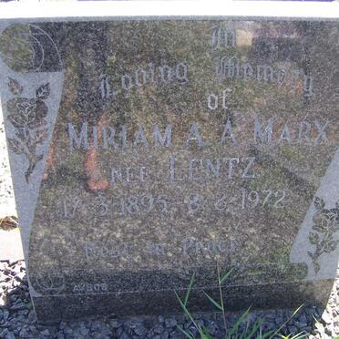 MARX Miriam A.A. nee LENTZ 1895-1972