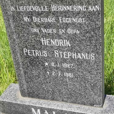 MALAN Hendrik Petrus Stephanus 1927-1981