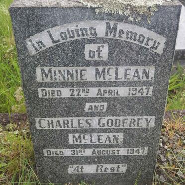 MCLEAN Charles Godfrey -1947 & Minnie -1947