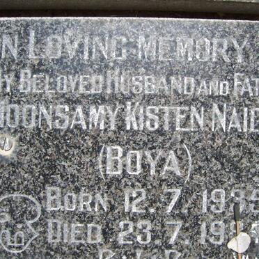 NAIDOO Moonsamy Kisten 1935-1984