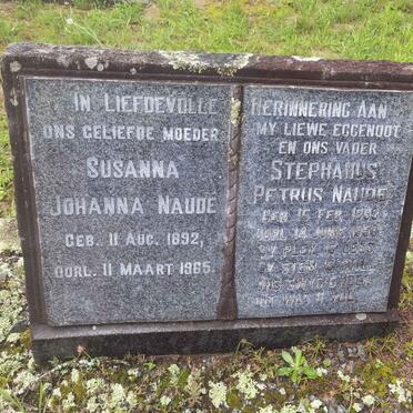NAUDE Stephanus Petrus 189?-1956 &amp; Susanna Johanna 1892-1965