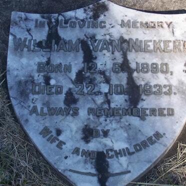 NIEKERK William, van 1890-1933